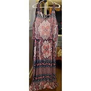 NWOT Unbranded/Unsure Brand, Bandana Patterned Maxi Dress Halter Style Plus 3X